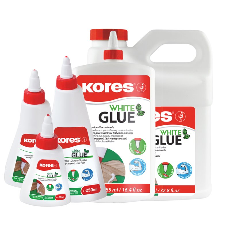 Kores Colle de bricolage whiteGLUE, 60 ml, blanc
